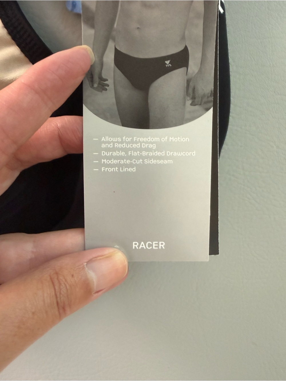 TYR Men’s Durafast Elite Black Racer Brief Swimsuit Briefs 38 XL New with Tags - Picture 6 of 8